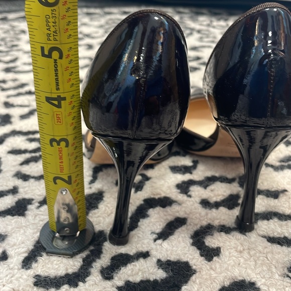 Anne Klein, 6.5, chocolate brown patent leather D’Orsay pointed toe pump, heel, - Picture 7 of 8